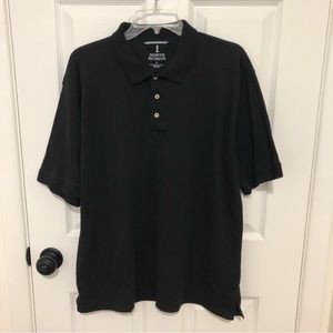 North Hudson Black Cotton Blend Polo Short Sleeve Shirt
